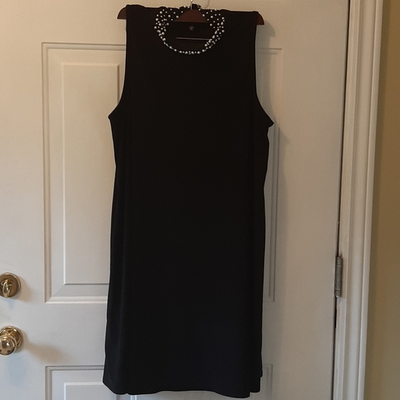 Tiana B Sleeveless black pearled neck swin… - Picture 1 of 6